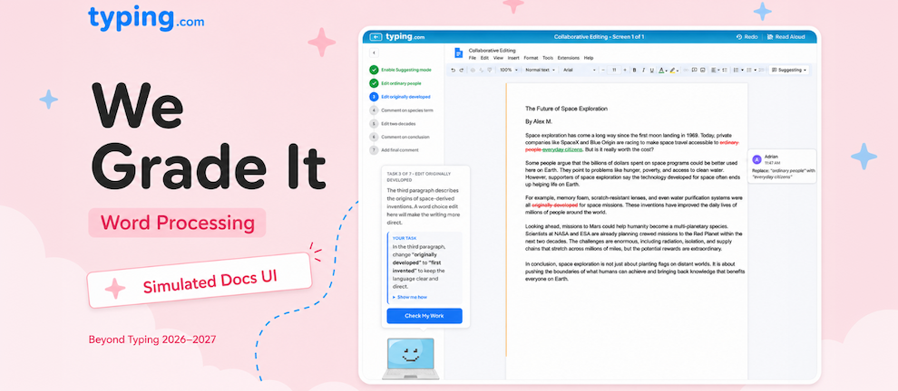 We Built a Google Docs Simulator. Now Word Processing Grades Itself.